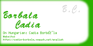 borbala cadia business card